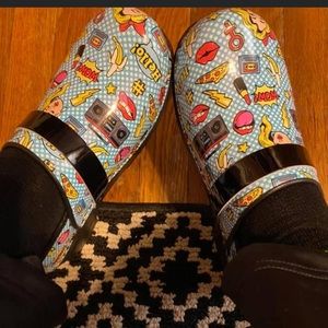 Cute BJORK clogs with “Girl Power” print. Worn twice.. No Box!!